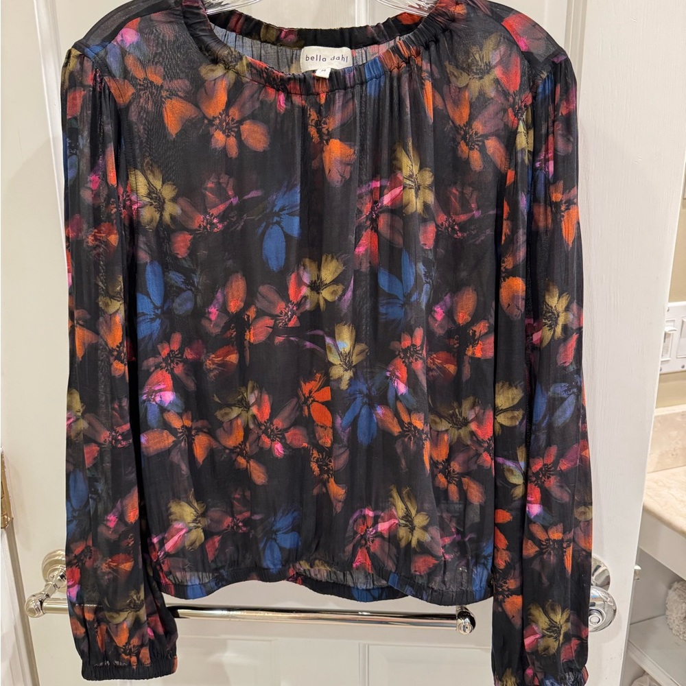 Bella Dahl Women's Floral Blouse - Black with Multicolor Accents